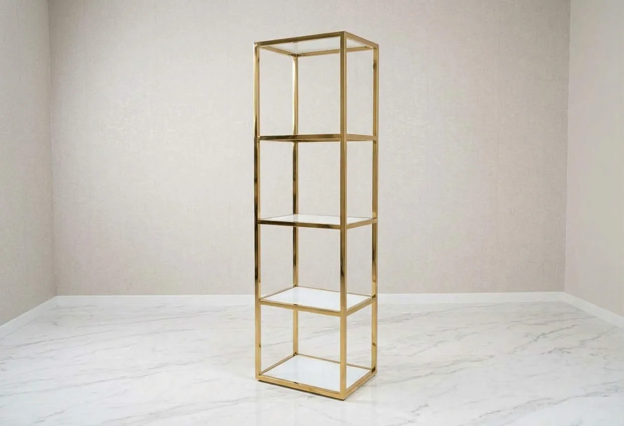 Luxus Regalwand Gold Weiss 55x45 "Luxor" Schlafzimmer Wohnzimmer Flur Raumtrenner