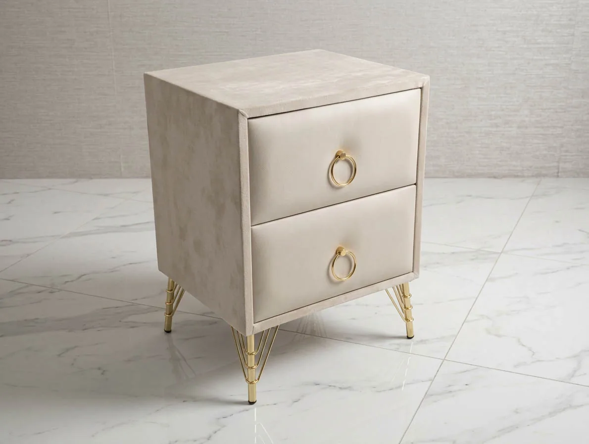 Nachttisch Beige "Doris" Schlafzimmer Bett
